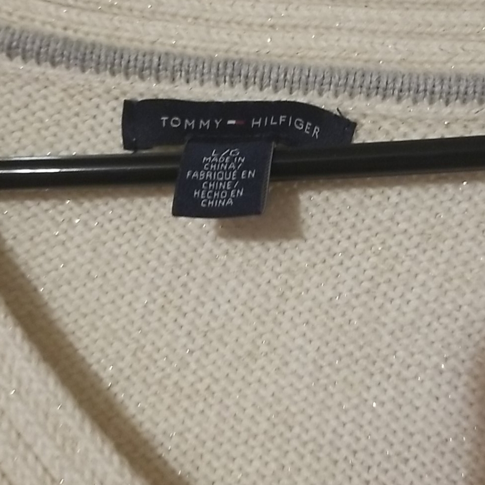 Tommy hillfrgure white sweater very beautiful LG - Picture 5 of 15